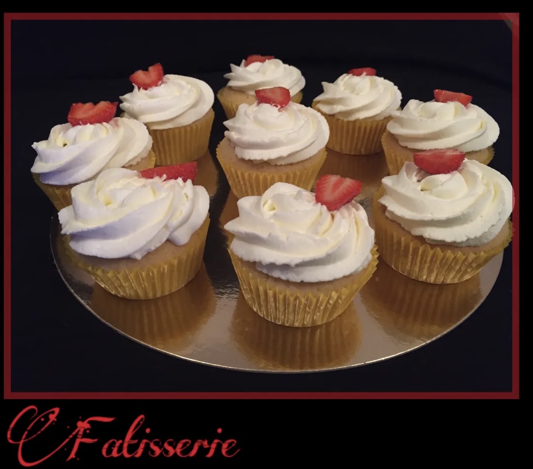 Cupcakes façon fraisier