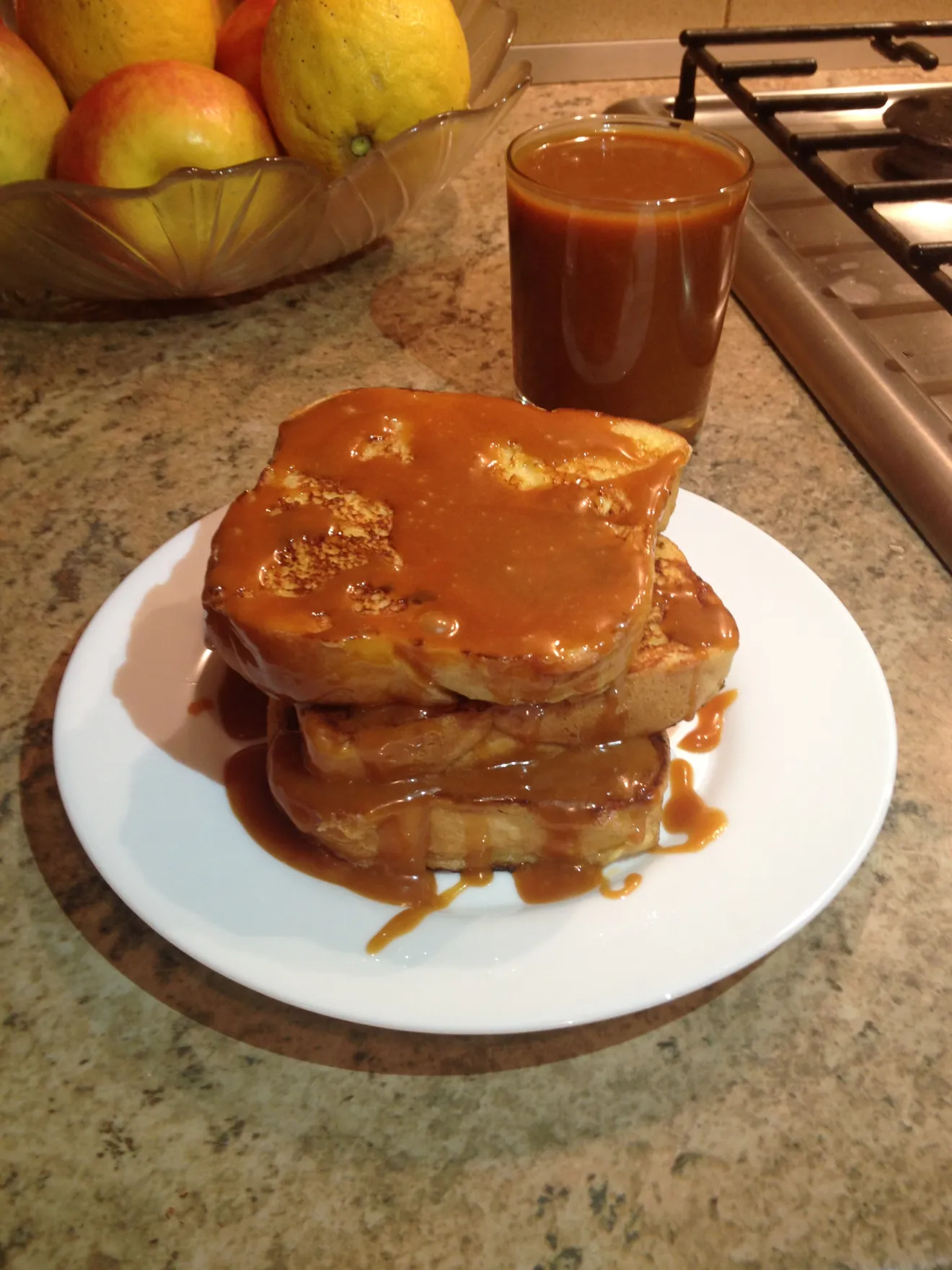 Brioche perdue au caramel beurre salé