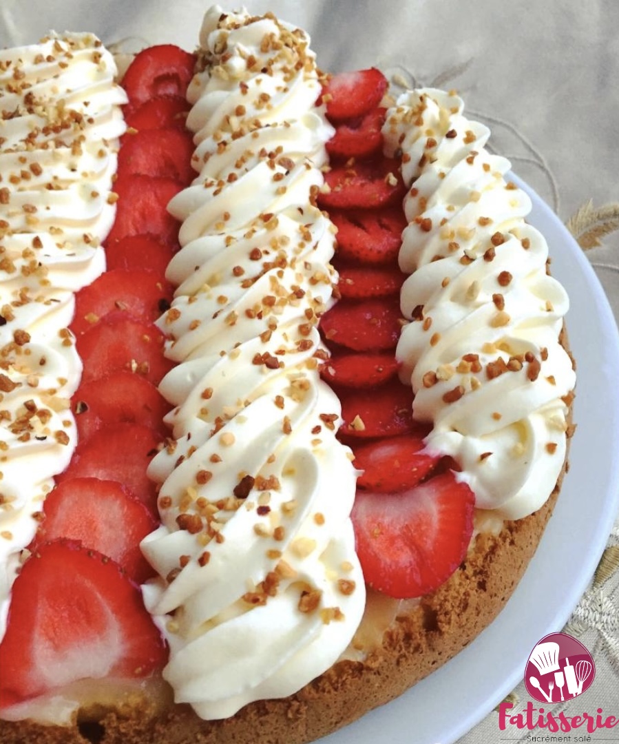 Génoise crème pâtissière et fraises