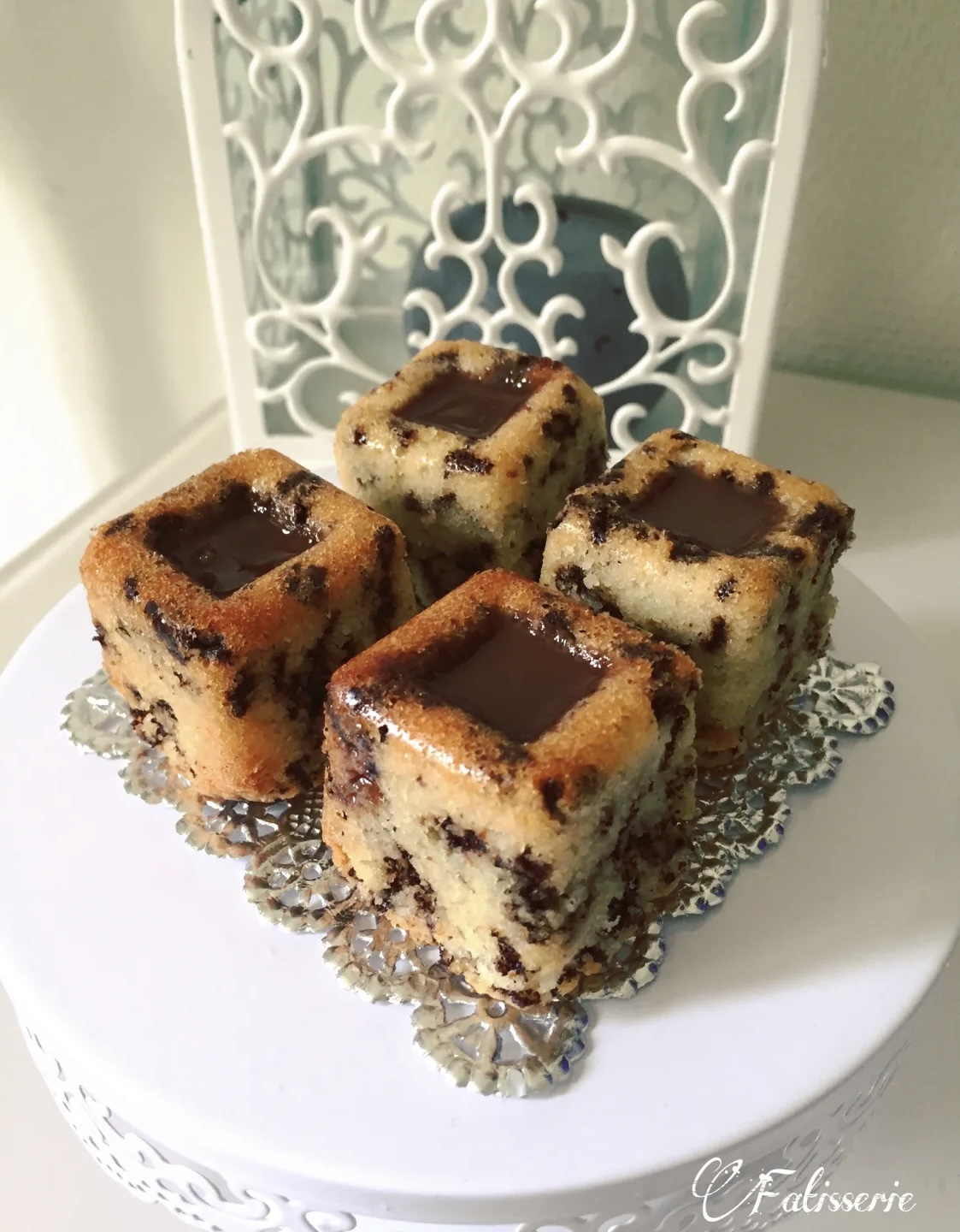 Financiers tigrés coeur chocolat