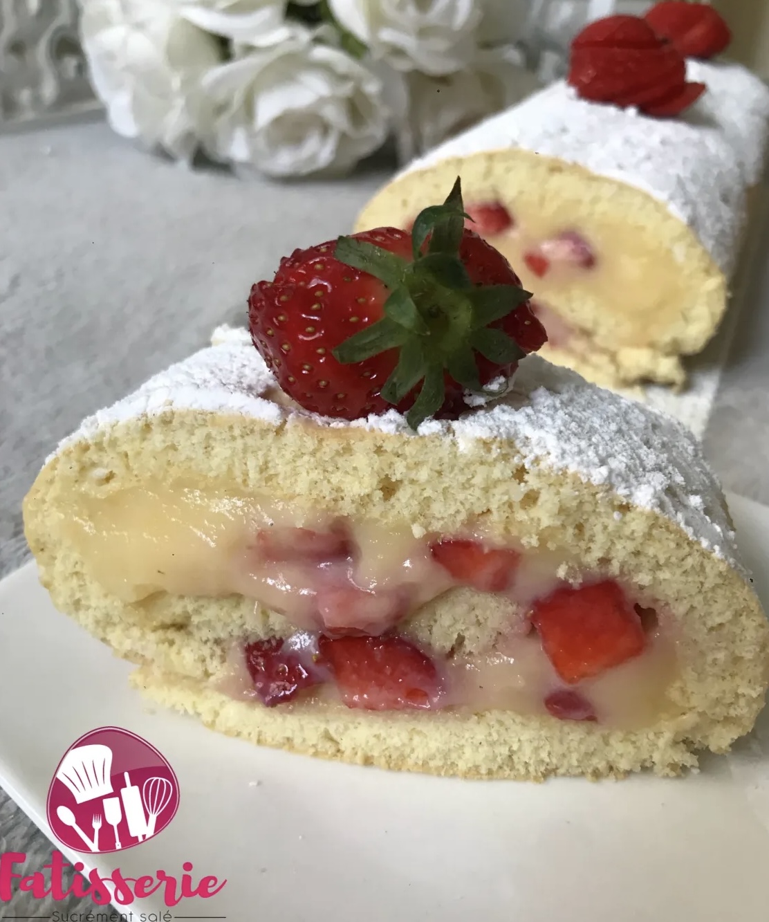 Roulé aux fraises